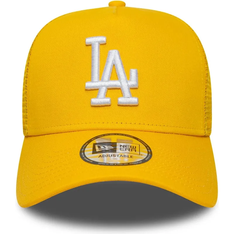 czapka-trucker-zolta-a-frame-league-essential-los-angeles-dodgers-mlb-new-era