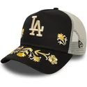 new-era-a-frame-floral-icon-los-angeles-dodgers-mlb-black-trucker-hat