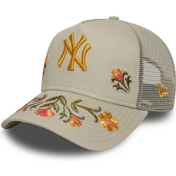 Beżowa czapka trucker A Frame Floral Icon New York Yankees MLB od New Era