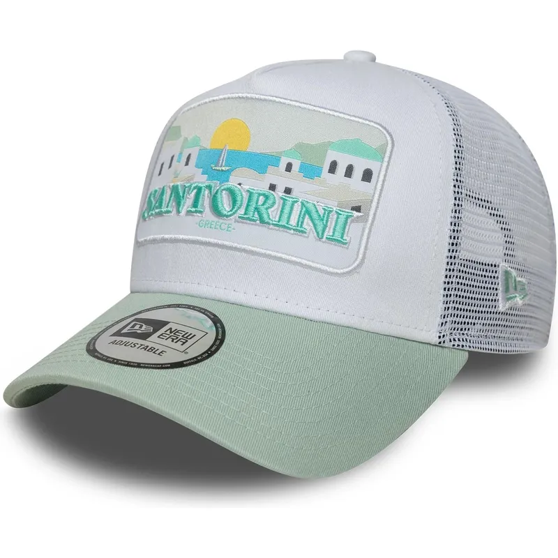 czapka-trucker-biala-i-zielona-santorini-greece-a-frame-summer-new-era