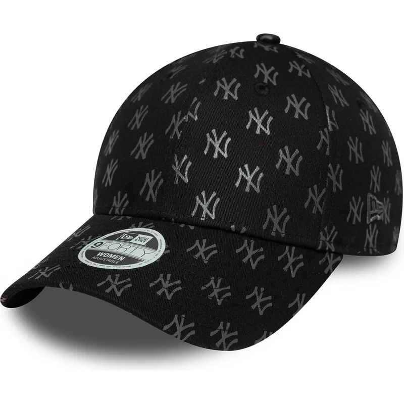 czarna-zakrzywiona-czapka-regulowana-dla-kobiet-9forty-monogram-new-york-yankees-mlb-od-new-era