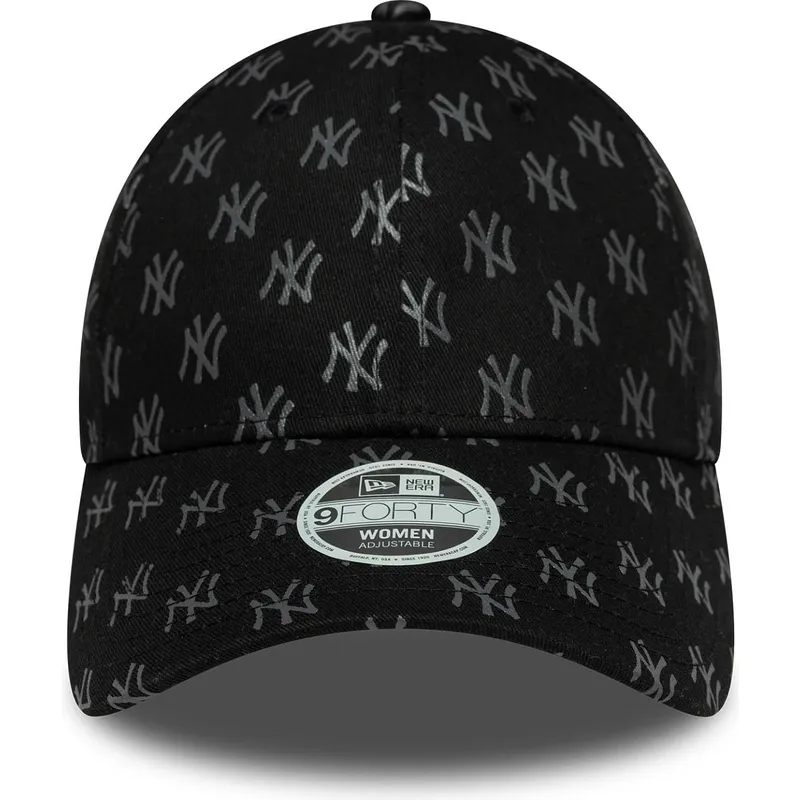 czarna-zakrzywiona-czapka-regulowana-dla-kobiet-9forty-monogram-new-york-yankees-mlb-od-new-era