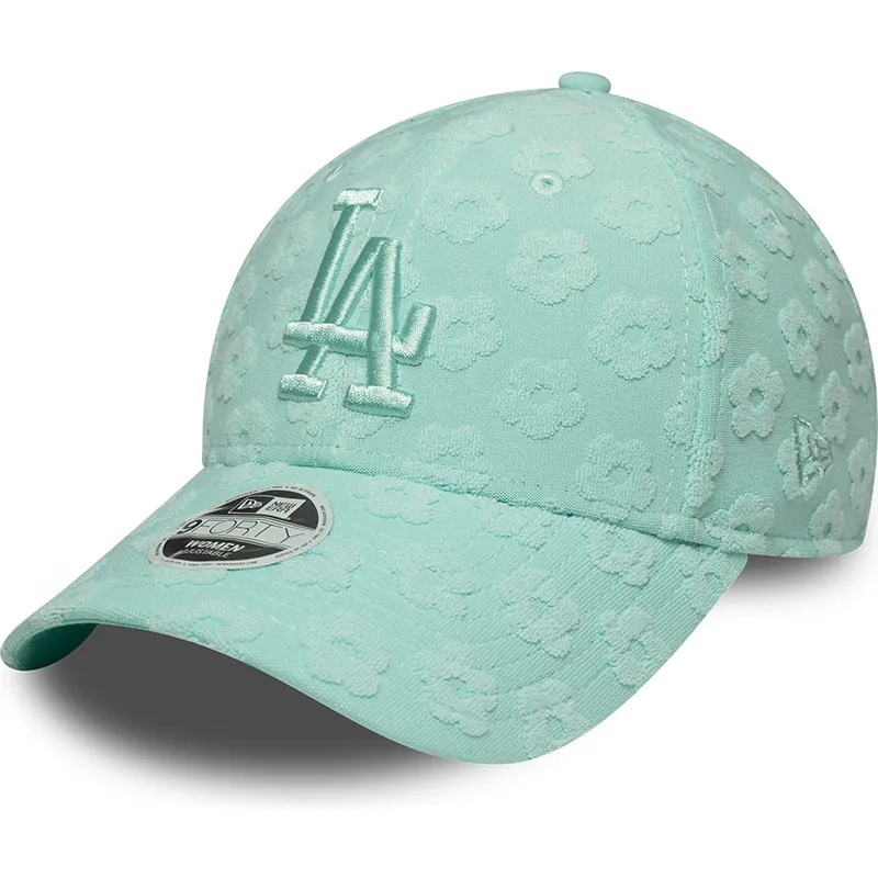 zielona-regulowana-czapka-z-daszkiem-dla-kobiet-9forty-floral-towelling-los-angeles-dodgers-mlb-new-era
