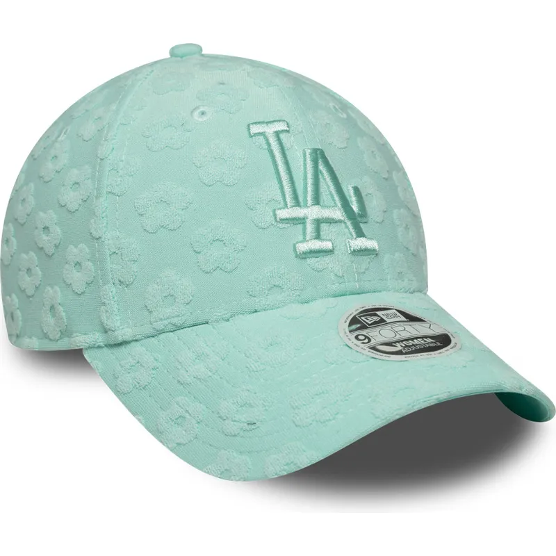 zielona-regulowana-czapka-z-daszkiem-dla-kobiet-9forty-floral-towelling-los-angeles-dodgers-mlb-new-era