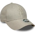 bezowa-regulowana-czapka-z-zakrzywionym-daszkiem-dla-kobiet-9forty-woven-new-york-yankees-mlb-od-new-era