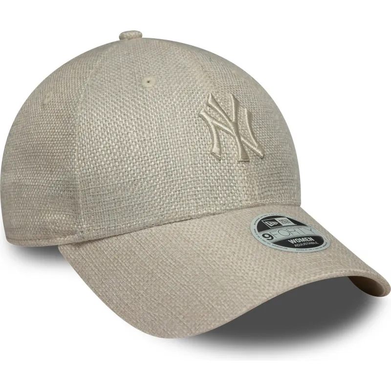 bezowa-regulowana-czapka-z-daszkiem-dla-kobiet-9forty-woven-new-york-yankees-mlb-new-era