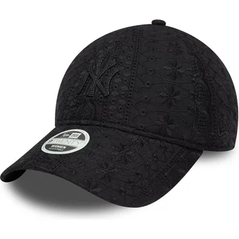 Cap išlenkta black adjustable strap 9TWENTY Broderie New York Yankees MLB New Era