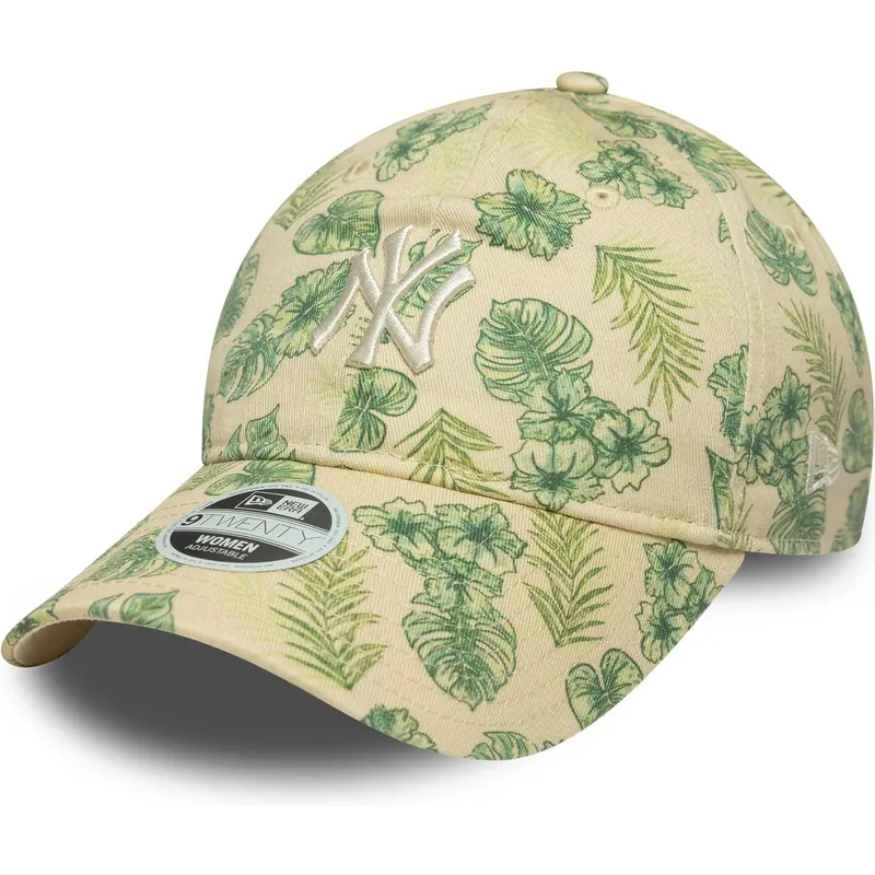 kepure-islenkta-smelio-reguliuojama-juostele-9twenty-all-over-print-tropical-new-york-yankees-mlb-new-era