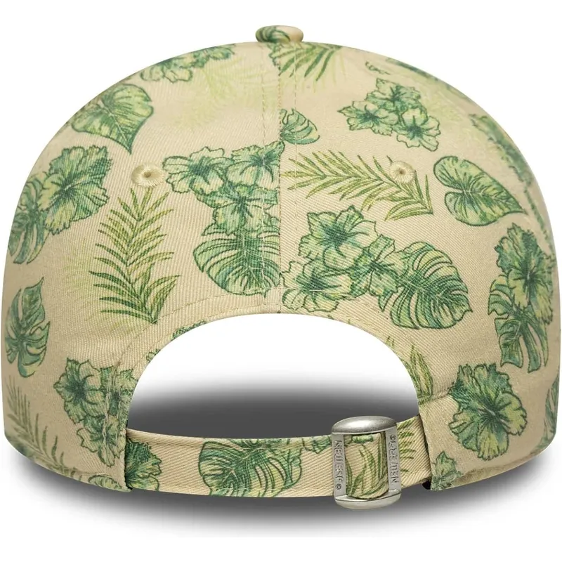 bezowa-regulowana-czapka-z-zakrzywionym-daszkiem-dla-kobiet-9twenty-all-over-print-tropical-new-york-yankees-mlb-new-era