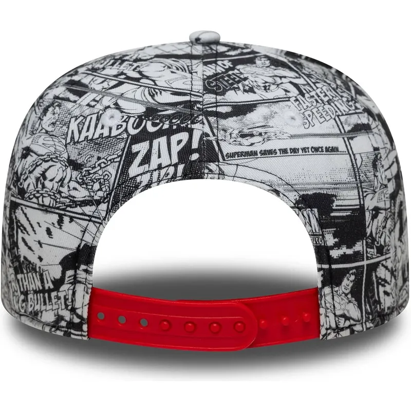 kepure-plokscia-juoda-snapback-vaikams-9fifty-all-over-print-superman-dc-comics-new-era