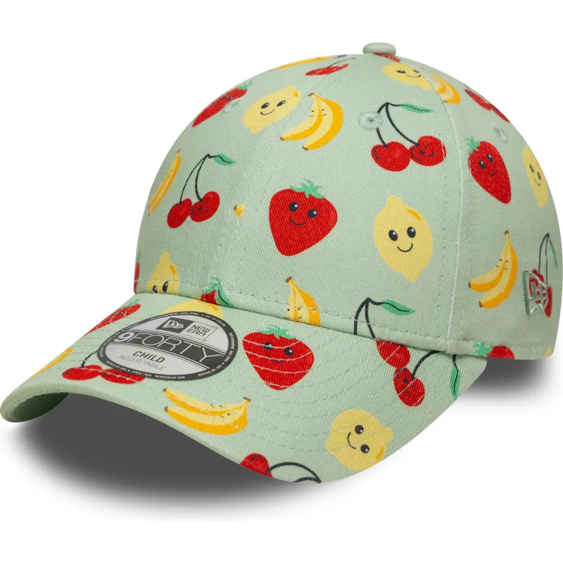 kepure-islenkta-zalia-reguliuojamas-vaikams-9forty-all-over-print-fruit-new-era