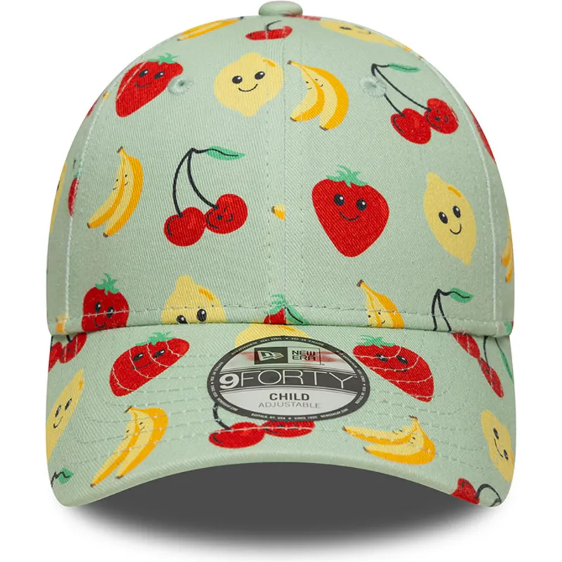 kepure-islenkta-zalia-reguliuojamas-vaikams-9forty-all-over-print-fruit-new-era