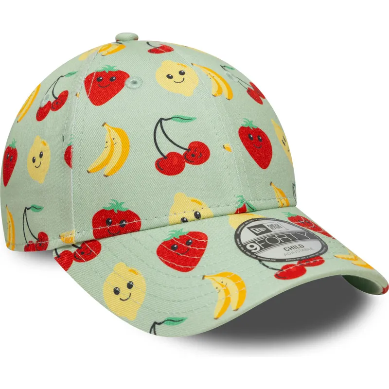 kepure-islenkta-zalia-reguliuojamas-vaikams-9forty-all-over-print-fruit-new-era