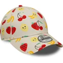 bezowa-czapka-z-zakrzywionym-daszkiem-regulowana-dla-dzieci-9forty-all-over-print-fruit-marki-new-era