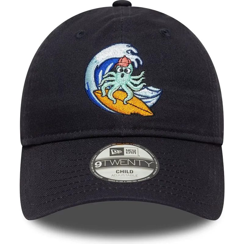 kepure-islenkta-tamsiai-melyna-reguliuojama-juostele-vaikams-9twenty-surf-crew-new-era