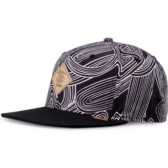 Czarna płaska czapka snapback MA Pattern od Djinns