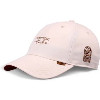 Djinns Curved Brim Do Nothing Club DNC Bathing Girl Beige Adjustable Cap