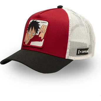 Gorra trucker roja, blanca y negra Monkey D. Luffy OP5 RED One Piece de Capslab