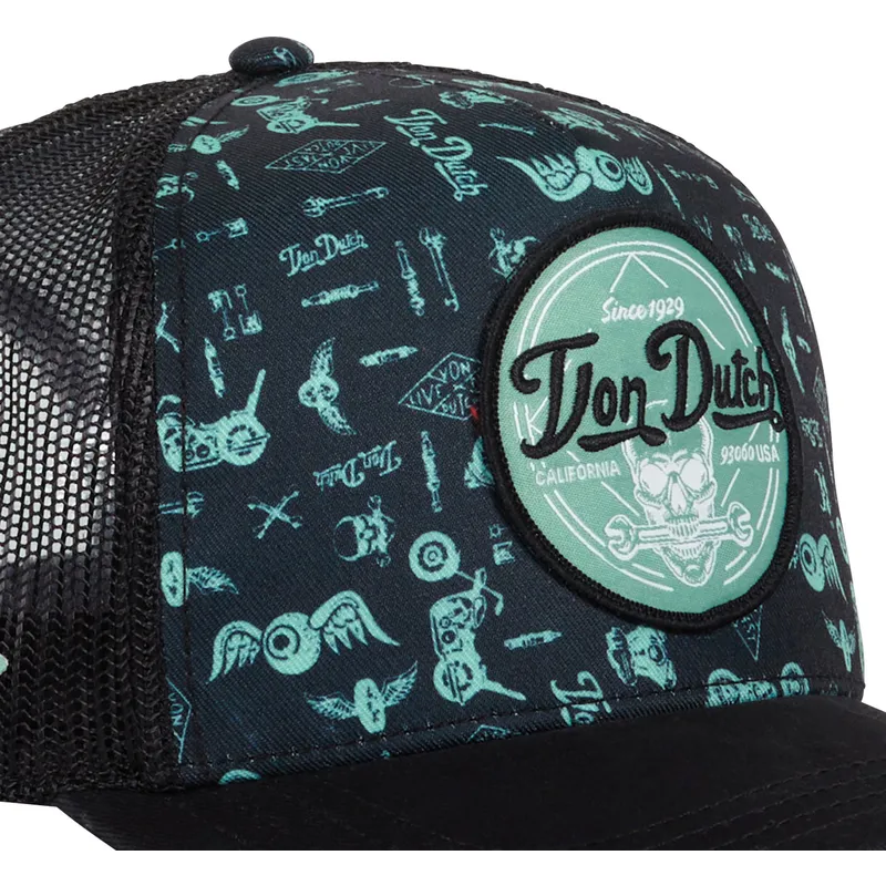 kepure-islenkta-melyna-snapback-print04-von-dutch