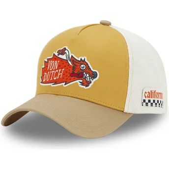 Czapka trucker brązowo-biała WILD05 od Von Dutch