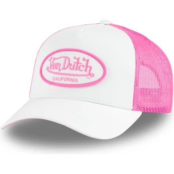 Czapka trucker biała i różowa FLUO01 CT od Von Dutch