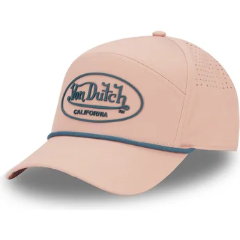 Różowa zakrzywiona czapka regulowana CORD03 od Von Dutch