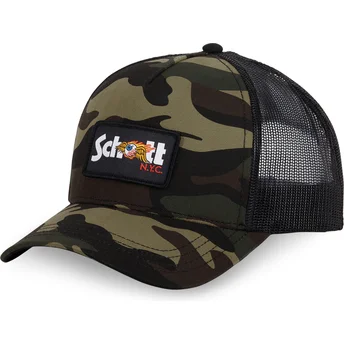 Czapka trucker w kamuflażu ARMY od Von Dutch x Schott NYC