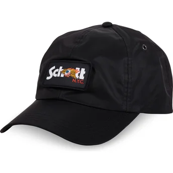 Czarna zakrzywiona regulowana czapka JET NR od Von Dutch x Schott NYC
