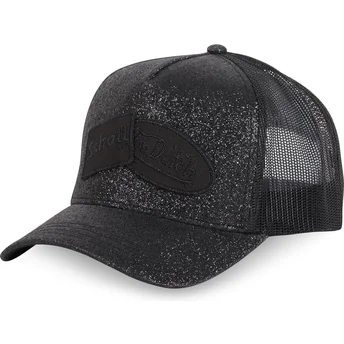 Czarna czapka trucker GLITTER Von Dutch x Schott NYC