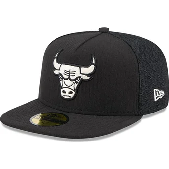 Czarna dopasowana czapka z płaskim daszkiem 59FIFTY Day A Frame Chicago Bulls NBA New Era