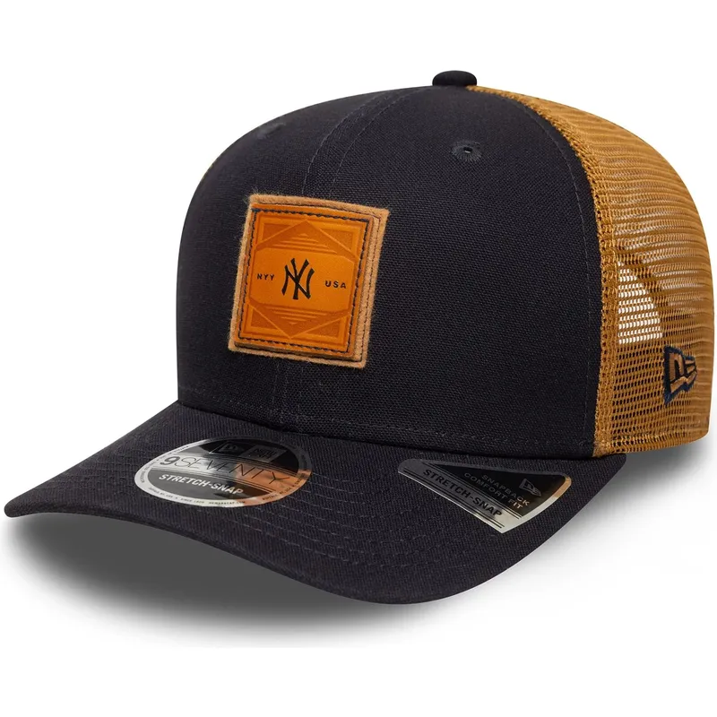 granatowo-brazowa-czapka-trucker-9seventy-stretch-snap-z-wytloczonym-logo-new-york-yankees-mlb-od-new-era