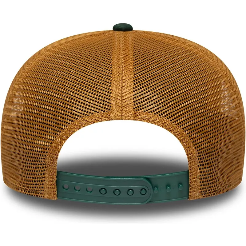 czapka-trucker-zielona-i-brazowa-9seventy-stretch-snap-debossed-logo-oakland-athletics-mlb-new-era