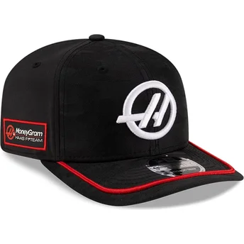 Czarna zakrzywiona czapka snapback 9SEVENTY Stretch Snap Camo zespołu Haas F1 Team Formula 1 od New Era