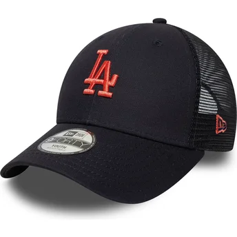 Regulowana granatowa czapka trucker dla dzieci z czerwonym logo 9FORTY Homefield Los Angeles Dodgers MLB od New Era