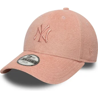 Różowa regulowana czapka z daszkiem dla dzieci 9FORTY Towelling New York Yankees MLB od New Era