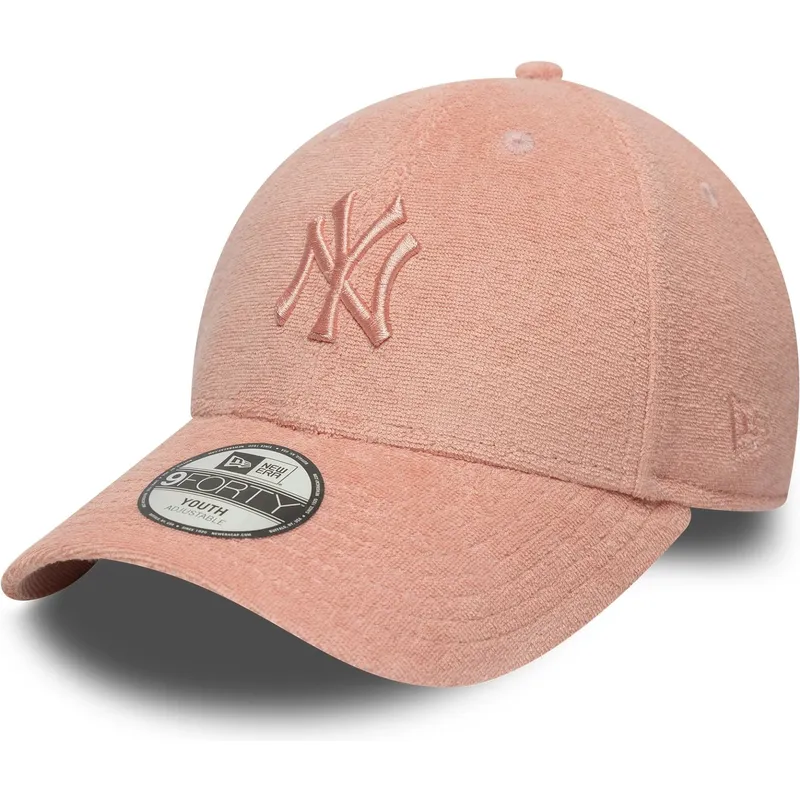 rozowa-regulowana-czapka-z-daszkiem-dla-dziecka-9forty-towelling-new-york-yankees-mlb-new-era