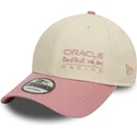 new-era-curved-brim-9forty-contrast-red-bull-racing-formula-1-beige-and-pink-adjustable-cap