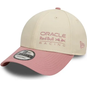 Czapka z daszkiem beżowo-różowa regulowana 9FORTY Contrast Red Bull Racing Formula 1 od New Era