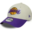 bezowo-fioletowa-regulowana-czapka-z-zakrzywionym-daszkiem-9forty-contrast-patch-los-angeles-lakers-nba-od-new-era