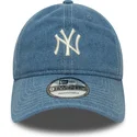 kepure-islenkta-melyna-reguliuojamas-9twenty-denim-new-york-yankees-mlb-new-era
