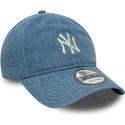 kepure-islenkta-melyna-reguliuojamas-9twenty-denim-new-york-yankees-mlb-new-era