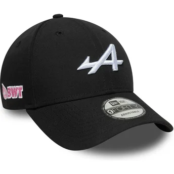 Czarna czapka z daszkiem zakrzywionym snapback 9FORTY Essential zespołu Alpine F1 Formula 1 od New Era
