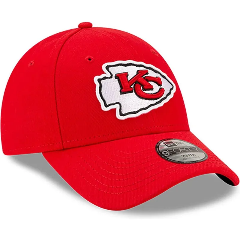 kepure-islenkta-raudona-reguliuojama-juostele-vaikams-9forty-the-league-kansas-city-chiefs-nfl-new-era
