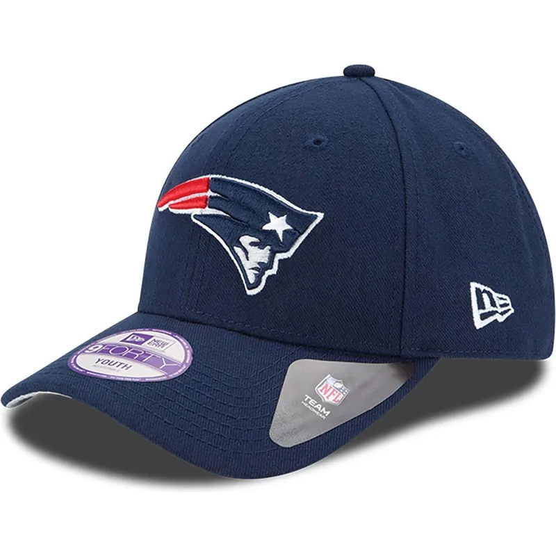 kepure-islenkta-tamsiai-melyna-reguliuojama-juostele-vaikams-9forty-the-league-new-england-patriots-nfl-new-era