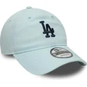 niebieska-regulowana-czapka-z-zakrzywionym-daszkiem-z-granatowym-logo-9twenty-linen-los-angeles-dodgers-mlb-od-new-era