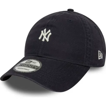Regulowana granatowa czapka z zakrzywionym daszkiem 9TWENTY Mini Logo Washed New York Yankees MLB od New Era