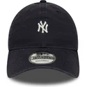new-era-curved-brim-9twenty-mini-logo-washed-new-york-yankees-mlb-navy-blue-adjustable-cap