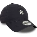 new-era-curved-brim-9twenty-mini-logo-washed-new-york-yankees-mlb-navy-blue-adjustable-cap