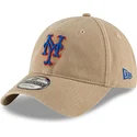 bezowa-czapka-z-zakrzywionym-daszkiem-regulowana-9twenty-core-classic-new-york-mets-mlb-od-new-era