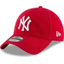 czerwona-zakrzywiona-regulowana-czapka-9twenty-core-classic-new-york-yankees-mlb-od-new-era